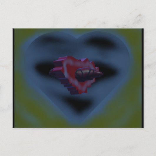 Mysterieuze harten art ontwerp donkere mistige kle briefkaart (Voorkant)