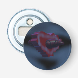 Mysterieuze harten art ontwerp donkere mistige kle button flesopener