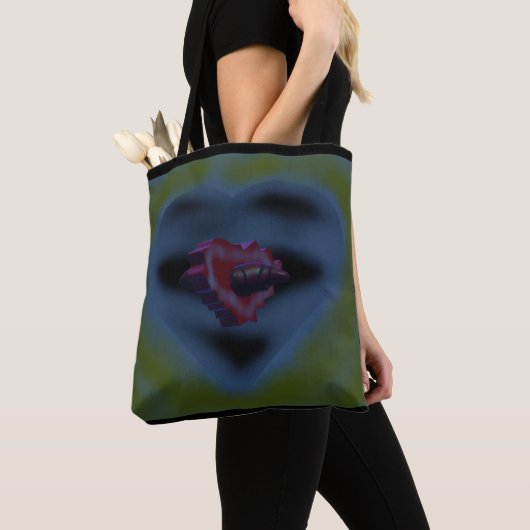Mysterieuze harten kunst ontwerp donkere mistige k tote bag (Dichtbij)