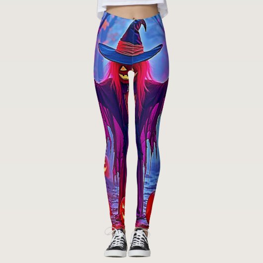 Mysterieuze heks in betoverde Bossen Leggings (Voorkant)