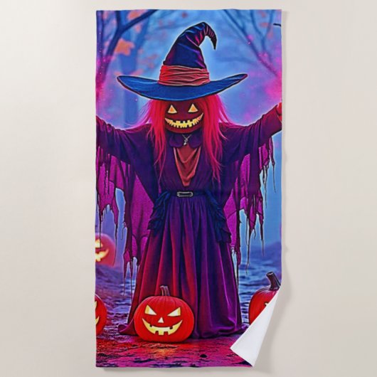 Mysterieuze heks in betoverde Bossen Strandlaken (Voorkant)