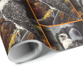 Mysterieuze Herfst Gotische Valken Maneschijn Ruïn Cadeaupapier (Rol Hoek)
