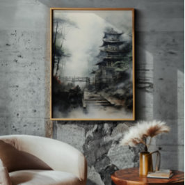 Mysterieuze Japanse tempel Foto Afdruk