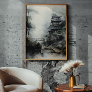 Mysterieuze Japanse tempel Foto Afdruk