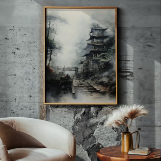 Mysterieuze Japanse tempel Foto Afdruk