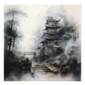 Mysterieuze Japanse tempel Foto Afdruk (Voorkant)