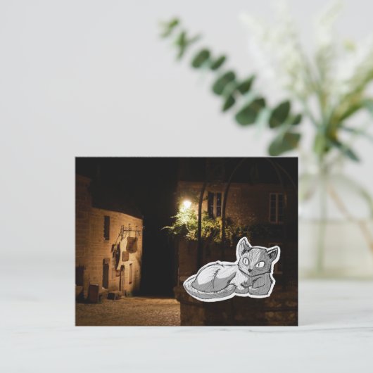 Mysterieuze Kat Briefkaart (Staand voorkant)