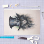 Mysterieuze kat in zwart pet Hallo "Darlin" Tissuepapier (Craft)