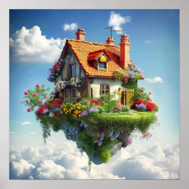 Mysterieuze Kleurrijke Surrealistische Natuur Land Poster