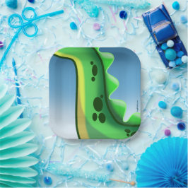 MYSTERIEUZE LANGE NEK DINOSAURUS door Jeff Willis  Papieren Bordje