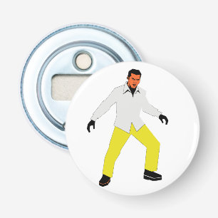 Mysterieuze man blik button flesopener
