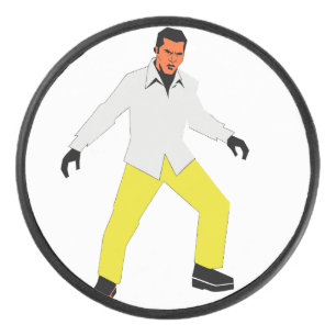 Mysterieuze man blik hockey puck