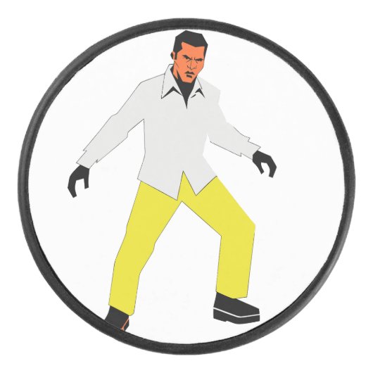 Mysterieuze man blik hockey puck (Voorkant)