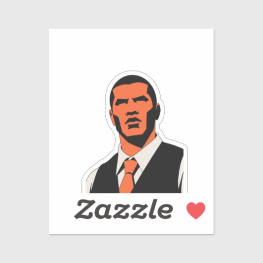 Mysterieuze man blik sticker (Vel)