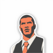 Mysterieuze man blik sticker (Voorkant)
