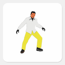 Mysterieuze man blik vierkante sticker