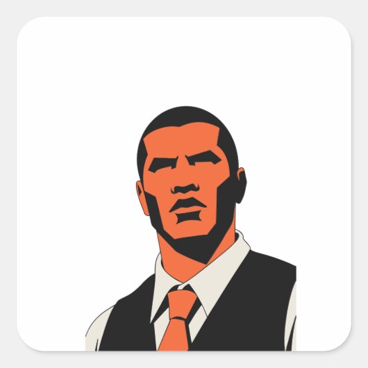 Mysterieuze man uiterlijk vierkante sticker (Voorkant)