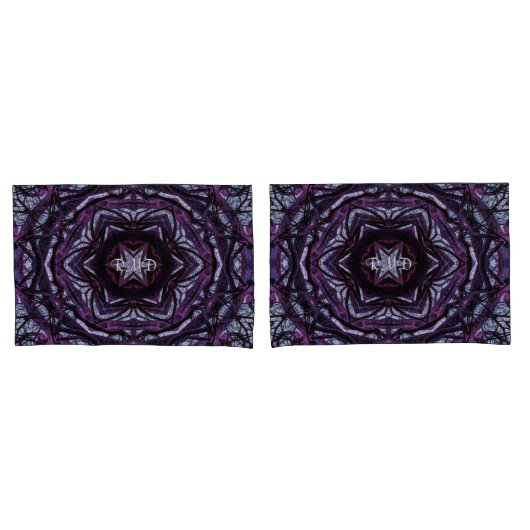 Mysterieuze Mandala Roots Flowers Paarse Magenta Kussensloop (Voorkant-Set)