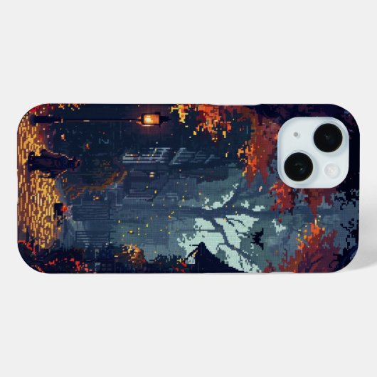 Mysterieuze Mansion Pixel Art Case-Mate iPhone Case (Achterkant (horizontaal))