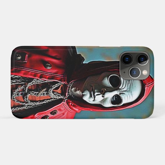 Mysterieuze met capuchon beklede schedelfiguur Case-Mate iPhone case (Achterkant (horizontaal))