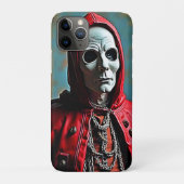 Mysterieuze met capuchon beklede schedelfiguur Case-Mate iPhone case (Achterkant)