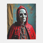 Mysterieuze met capuchon beklede schedelfiguur fleece deken (Voorkant)