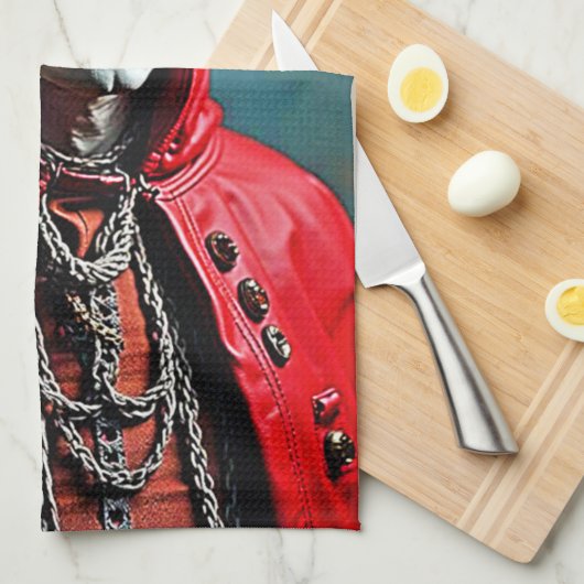 Mysterieuze met capuchon beklede schedelfiguur theedoek (Quarter Fold)