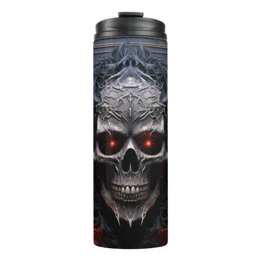 Mysterieuze Metal Skull Tumbler Wrap | Gotische sc Thermosbeker (Voorkant)