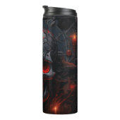 Mysterieuze Metal Skull Tumbler Wrap | Gotische sc Thermosbeker (Geroteerd rechts)