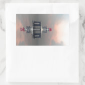 Mysterieuze metalen structuur rechthoekige sticker (Tas)