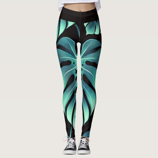 Mysterieuze Monstera Leggings (Voorkant)