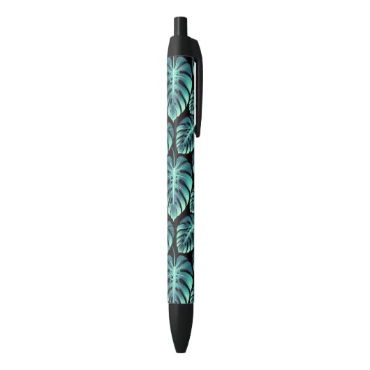 Mysterieuze Monstera Zwarte Inkt Pen (Achterkant (Verticaal))
