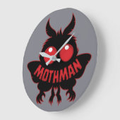 Mysterieuze Mothman Silhouet met Rode Ogen Grote Klok (Hoek)