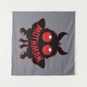 Mysterieuze Mothman Silhouet met Rode Ogen Wandkleed (Voorkant (horizontaal))
