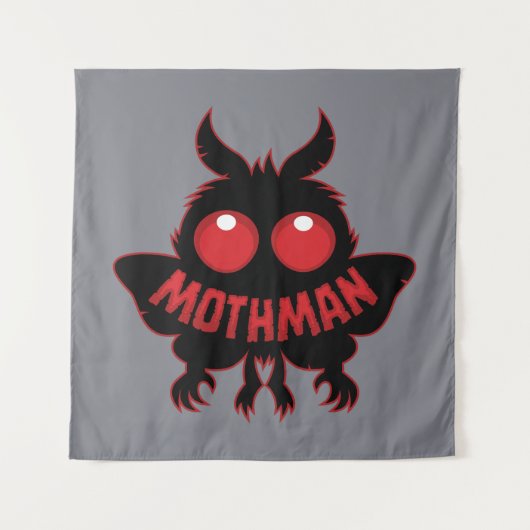 Mysterieuze Mothman Silhouet met Rode Ogen Wandkleed (Voorkant)
