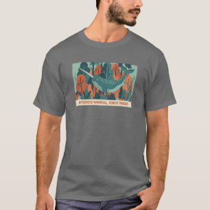 Mysterieuze Narwaldbos Vriend retro grafisch ontwe T-shirt