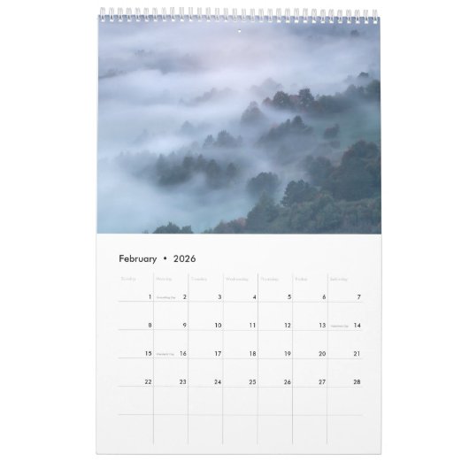 Mysterieuze natuur landschap fotokalender kalender (Feb 2026)
