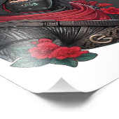 Mysterieuze Ninja Warrior met zwaard en rode sjaal Foto Afdruk (Hoek)