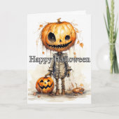 Mysterieuze pompoen gelukkig Halloween Kaart (Voorkant)