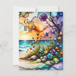 Mysterieuze Portaal Bloemrijke Oceaan Strand Beter Briefkaart