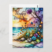 Mysterieuze Portaal Bloemrijke Oceaan Strand Verja Briefkaart (Voorkant / Achterkant)