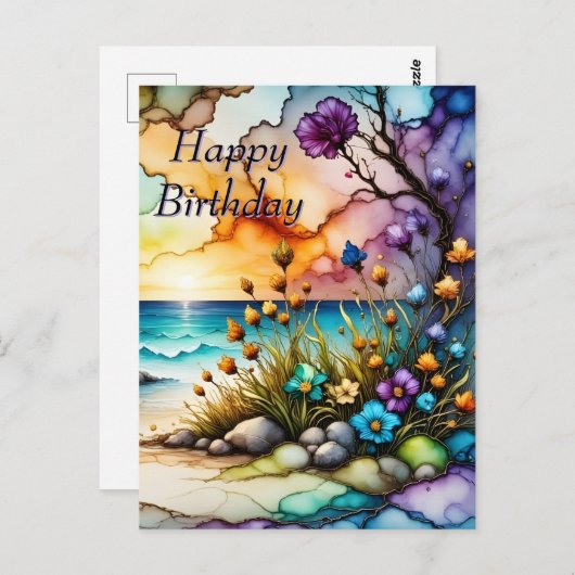 Mysterieuze Portaal Bloemrijke Oceaan Strand Verja Briefkaart (Voorkant / Achterkant)