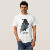 Mysterieuze raafillustratie t-shirt (Voorkant volledig)
