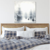 Mysterieuze schepen in een mistige haven canvas afdruk (Insitu (Slaapkamer))