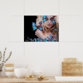 MYSTERIEUZE SCHOONHEID MET BLAUWE VLINDER POSTER (Keuken)