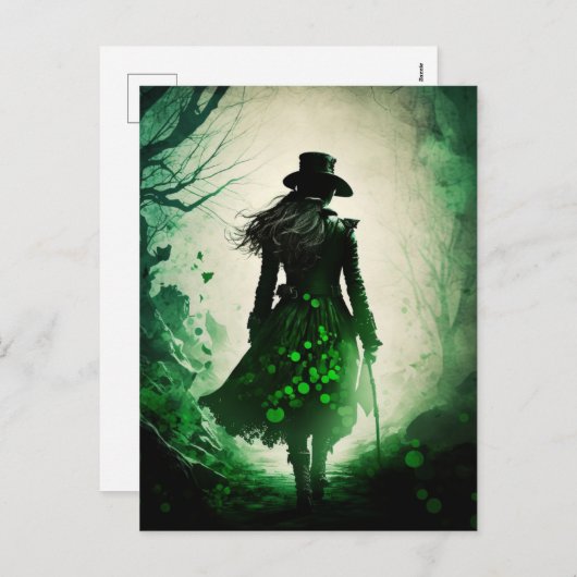 Mysterieuze St. Patrick's Day Dark Fantasy Feestdagenkaart (Voorkant / Achterkant)