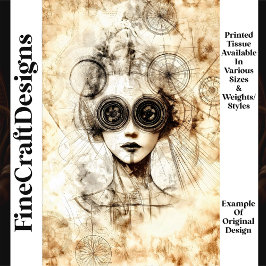 Mysterieuze  Steampunk Lady N5 Decoupage Tissuepapier