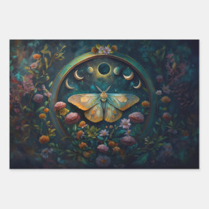Mysterieuze Twilight Portal, Mystic Floral Fantasy Inpakpapier Vel