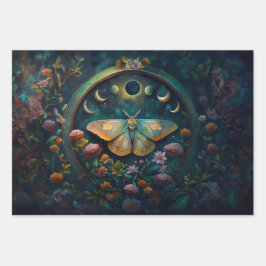 Mysterieuze Twilight Portal, Mystic Floral Fantasy Inpakpapier Vel