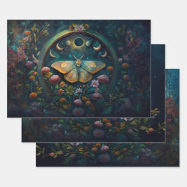 Mysterieuze Twilight Portal, Mystic Floral Fantasy Inpakpapier Vel